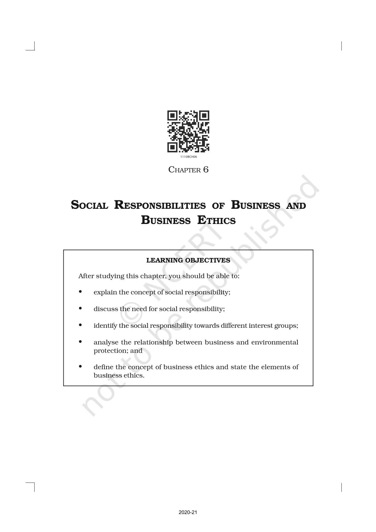 Social Responsibilities Of Business And Business Ethics - NCERT Book Of ...